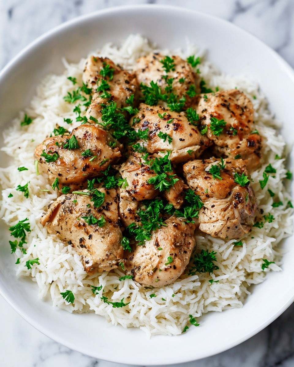 Chicken Scampi with Garlic Parmesan Rice Recipe - Recipe Image