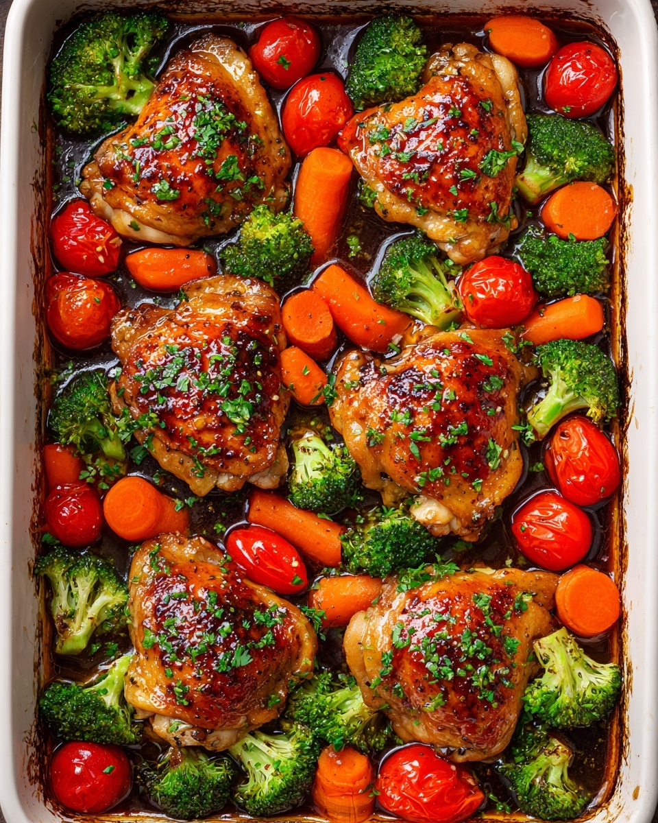 One Pan Balsamic Chicken and Veggies Recipe - Recipe Image