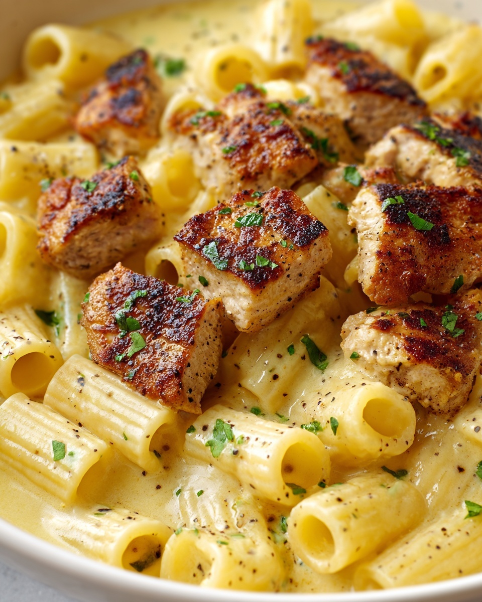 Creamy Garlic Butter Chicken with Parmesan Rigatoni Recipe - Recipe Image