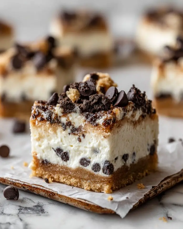 No-Bake Cookie Dough Cheesecake Bars Recipe