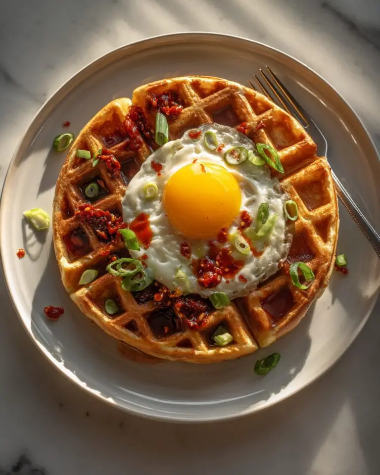Egg Waffles with Romesco Sauce and Goat Cheese Recipe
