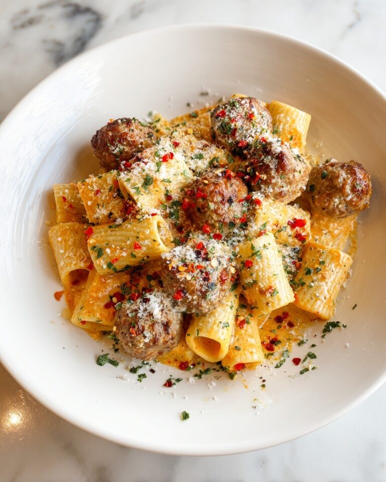 Garlic Butter Sausage Bites with Creamy Parmesan Pasta Recipe