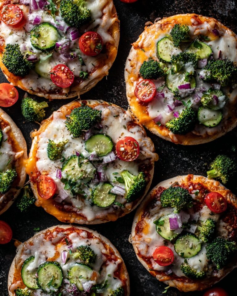 Mini Veggie Pizzas on Cauliflower Crust Recipe