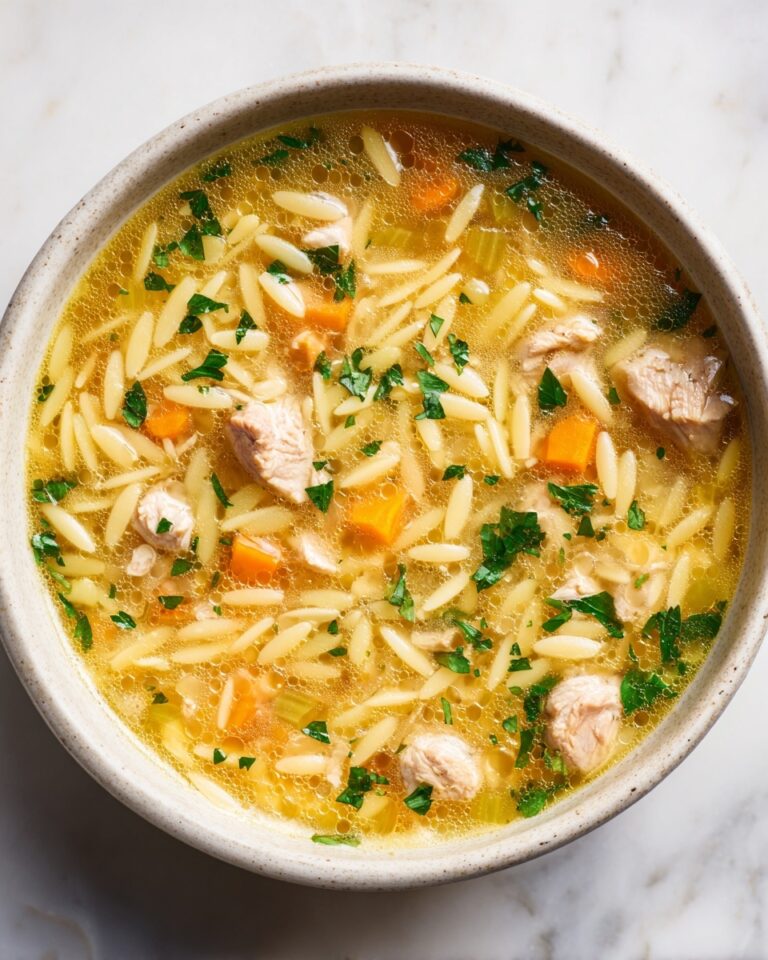 One Pot Lemon Chicken Orzo Soup Recipe
