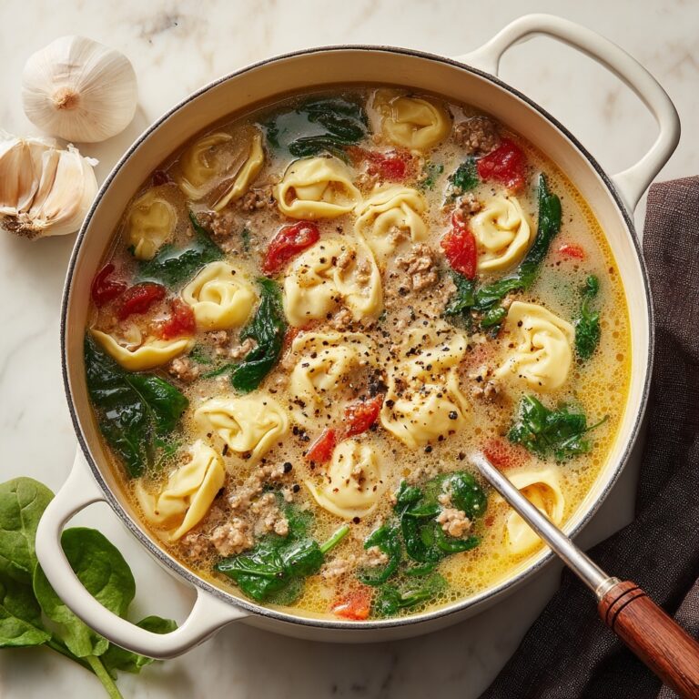 Creamy Tuscan Garlic Tortellini Soup Recipe