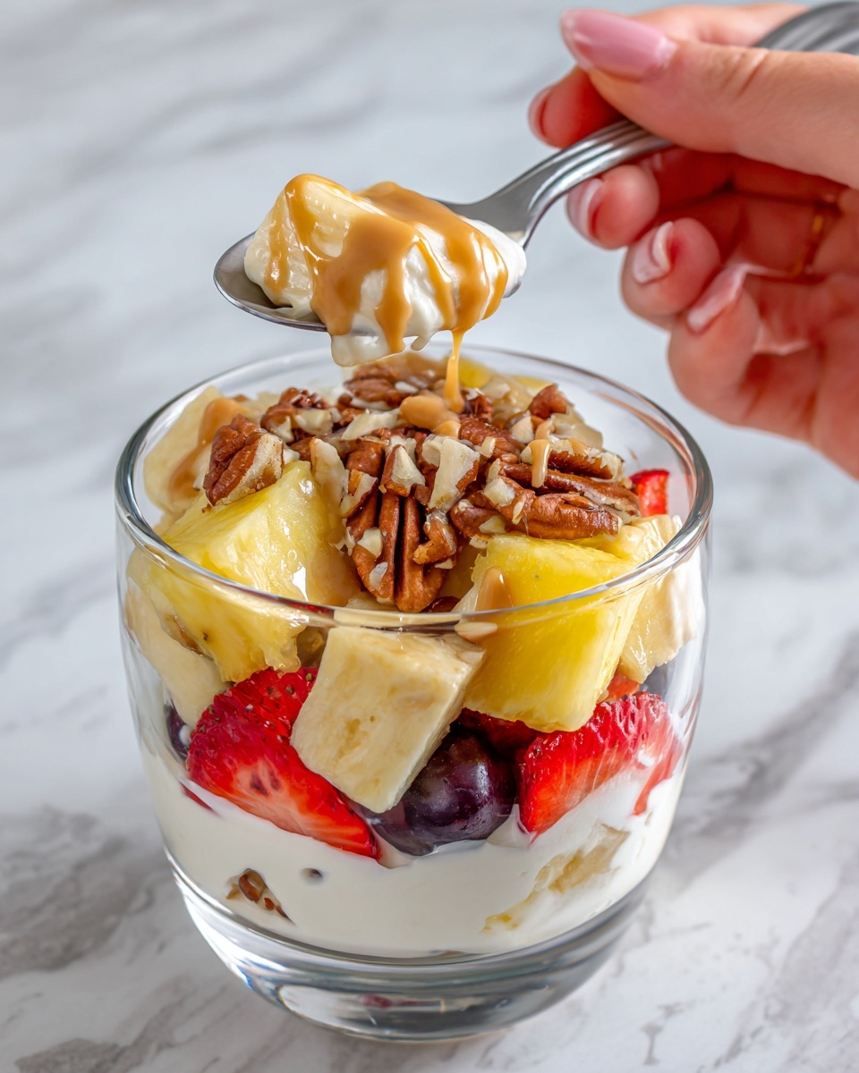 Caramel Crunch Cheesecake Fruit Salad Recipe - Recipe Image