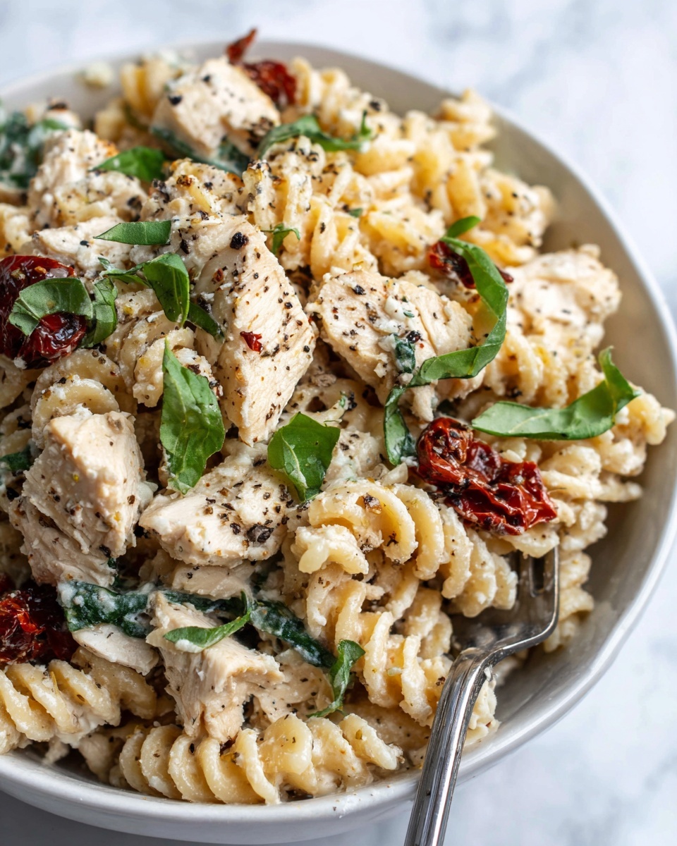 One-Pot Creamy Sun Dried Tomato Chicken Pasta Recipe - Recipe Image