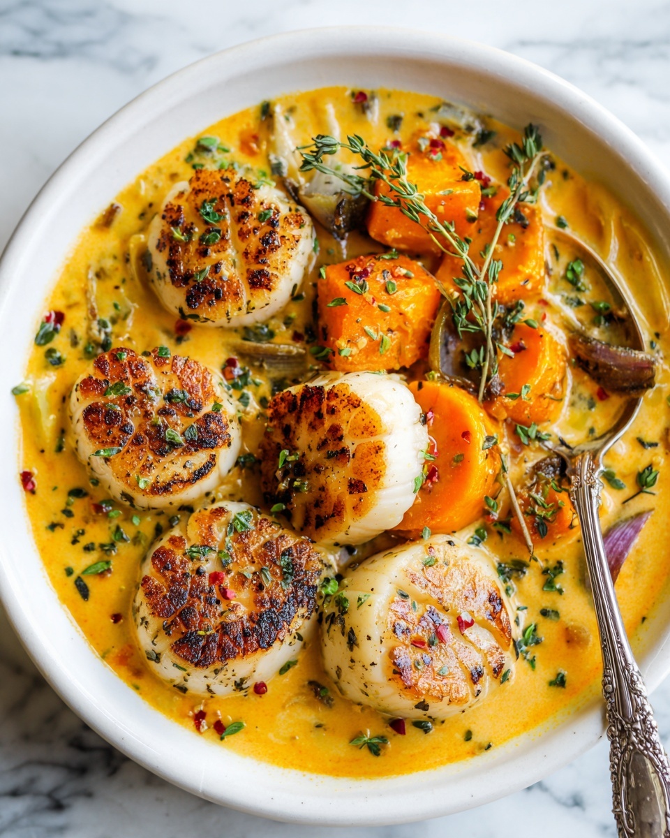Spicy Coconut Curry Scallops Recipe - Recipe Image