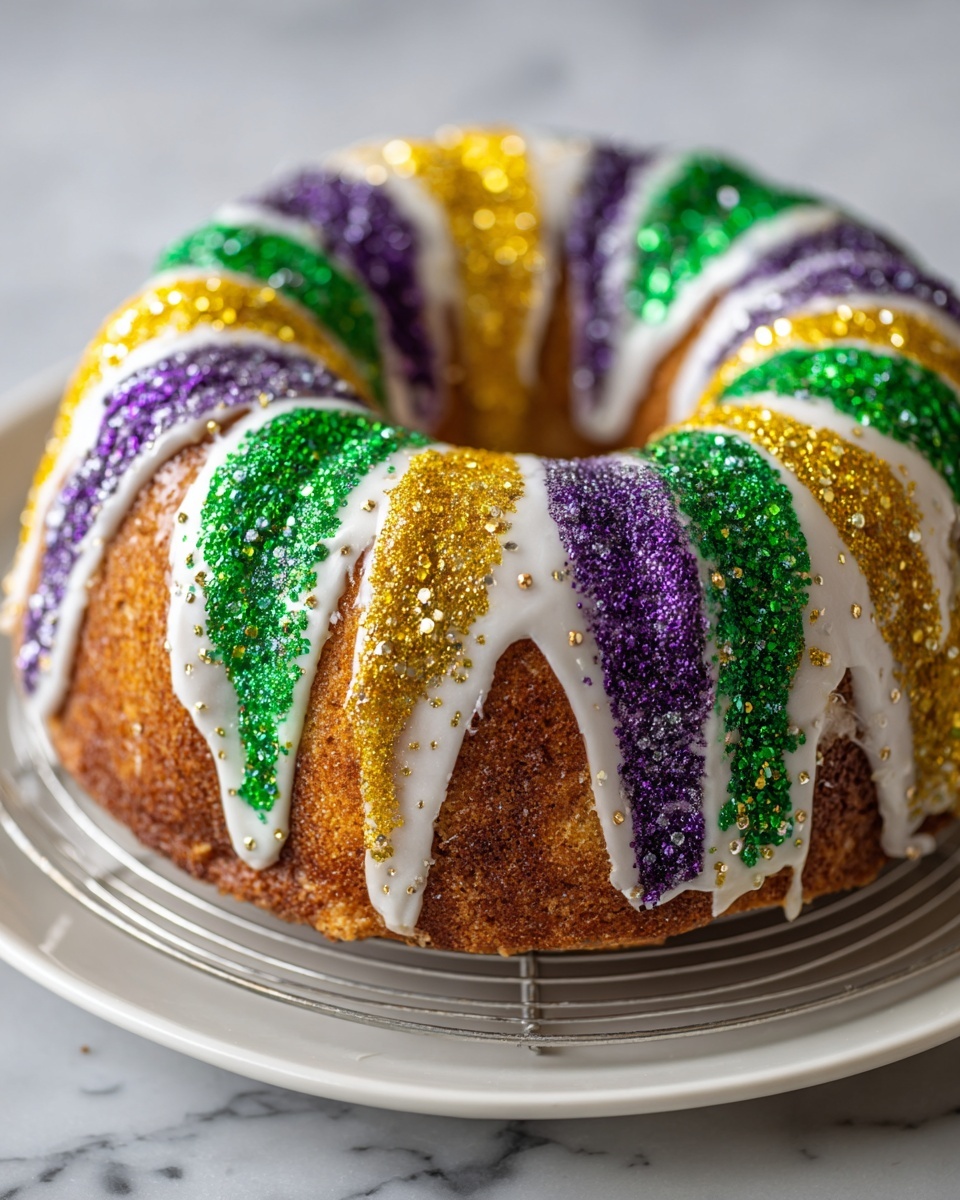 Easy Mardi Gras King Cake Recipe - Recipe Image