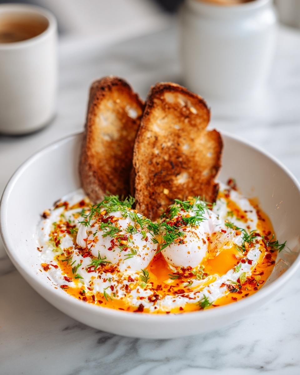 Turkish-Inspired Eggs (Cilbir) Recipe - Recipe Image