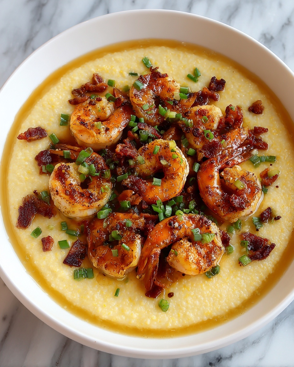 Creamy Shrimp and Grits Casserole with Cheddar Crust Recipe - Recipe Image