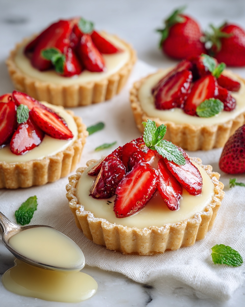 Strawberry Honey Custard Tarts with Lemon Curd Recipe - Recipe Image