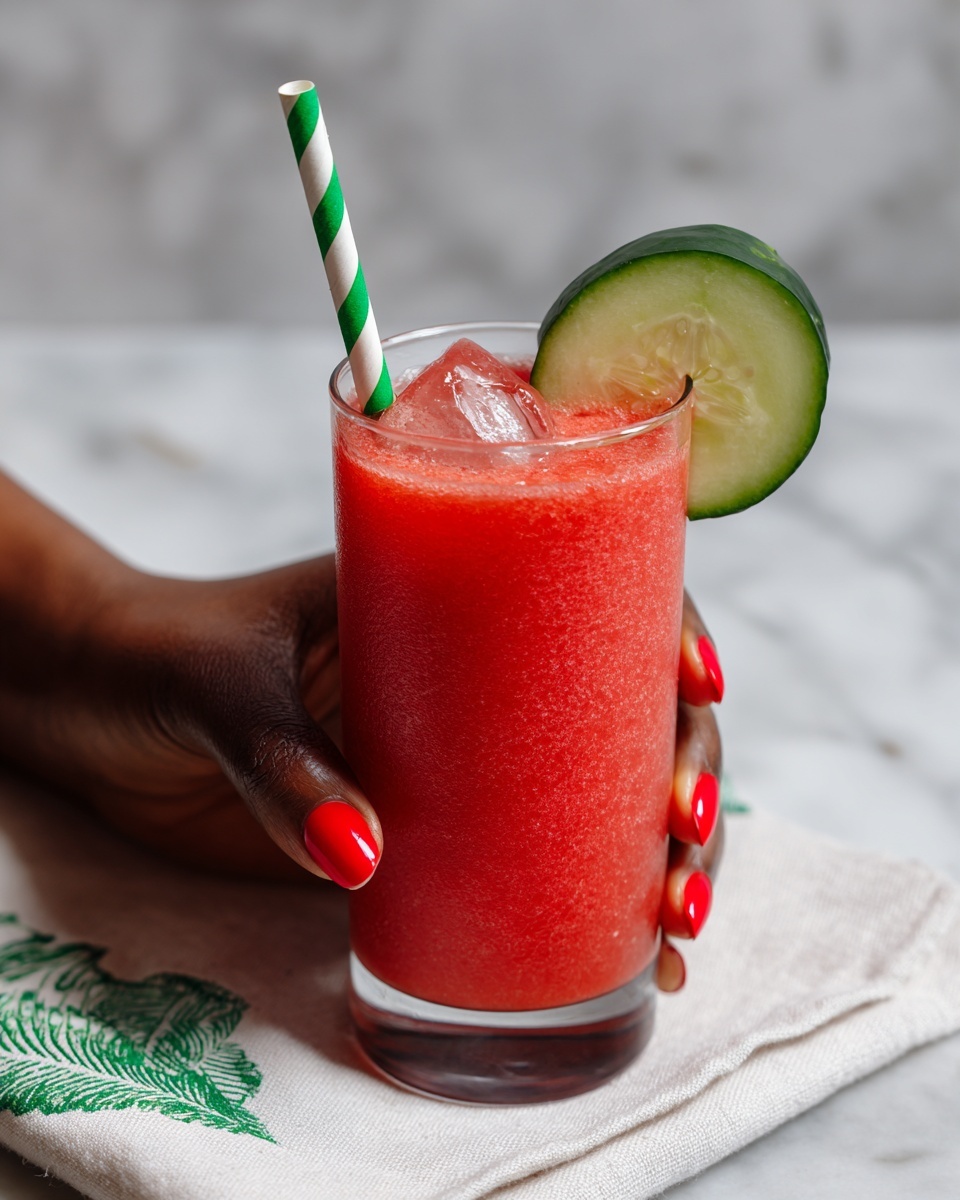 Watermelon Slushie Mocktail Recipe - Recipe Image