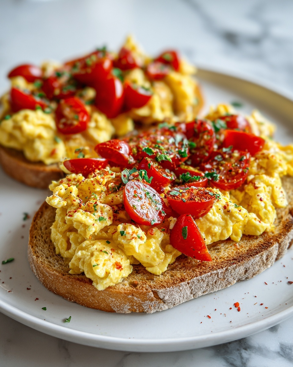 Spanish Hangover Breakfast (Catalan Tomato Bread with Scrambled Eggs) Recipe - Recipe Image
