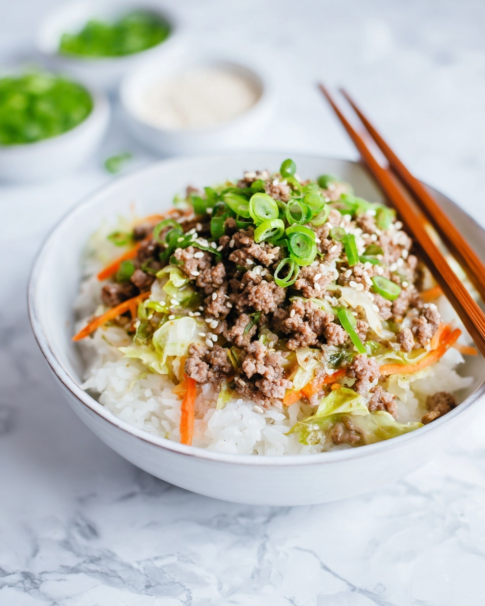 Easy Asian Ground Beef and Cabbage Stir Fry Recipe - Recipe Image
