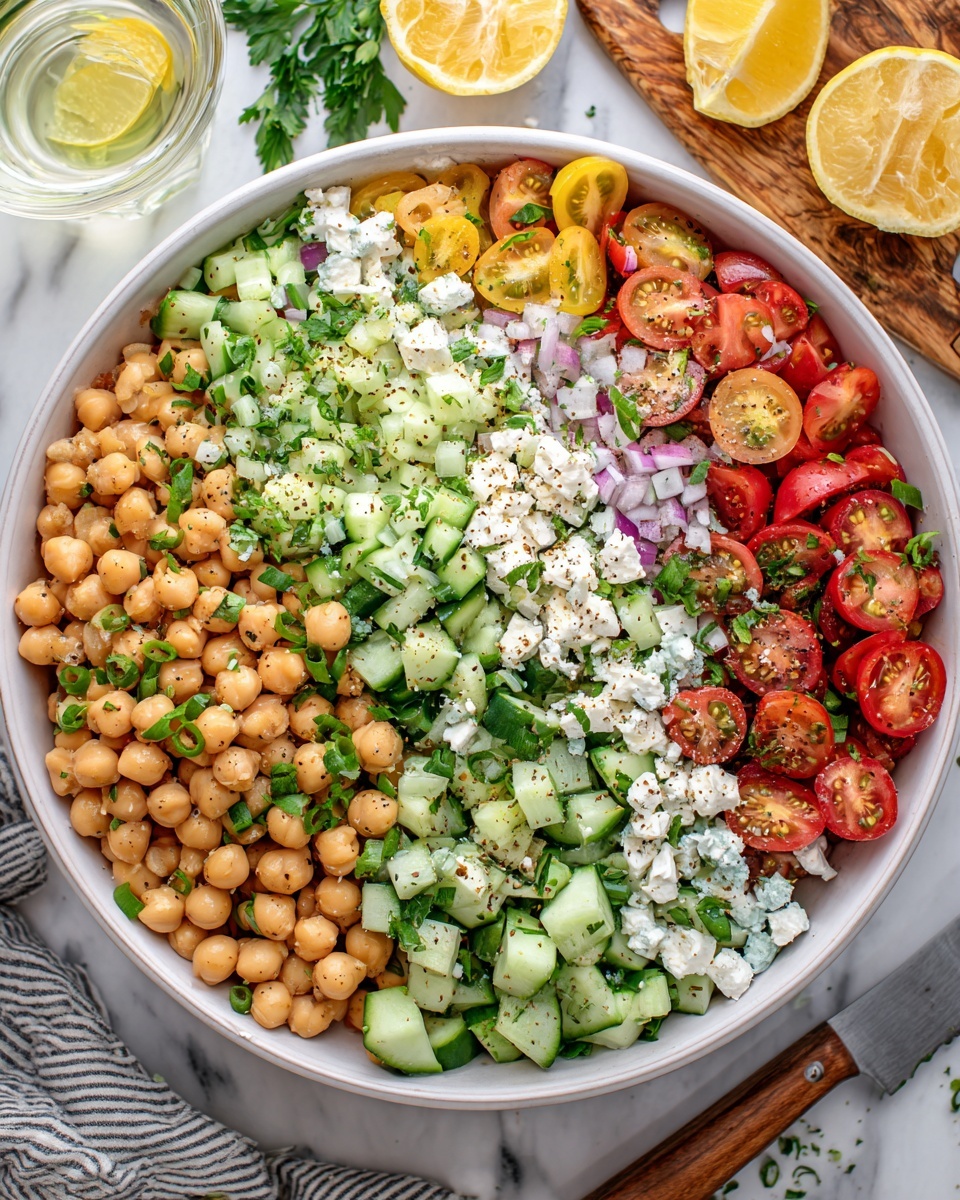 Chickpea Cucumber Feta Salad Recipe - Recipe Image