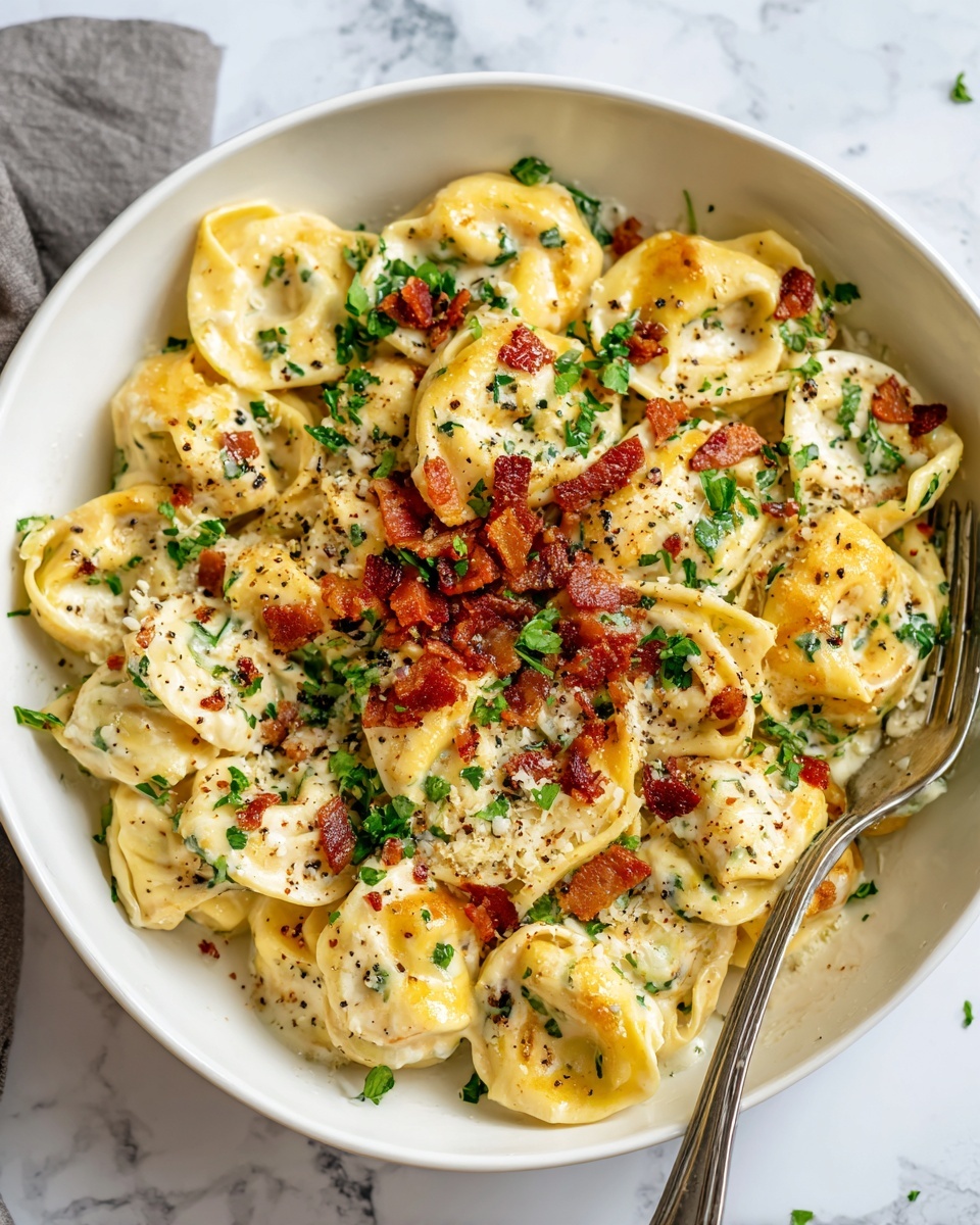 Creamy Tortellini Carbonara: A Delicious and Easy Recipe - Recipe Image