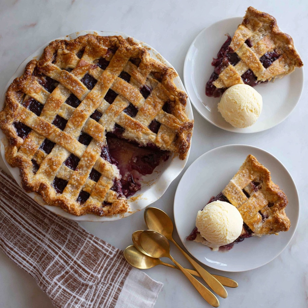 Lattice Plum Pie Recipe - Recipe Image