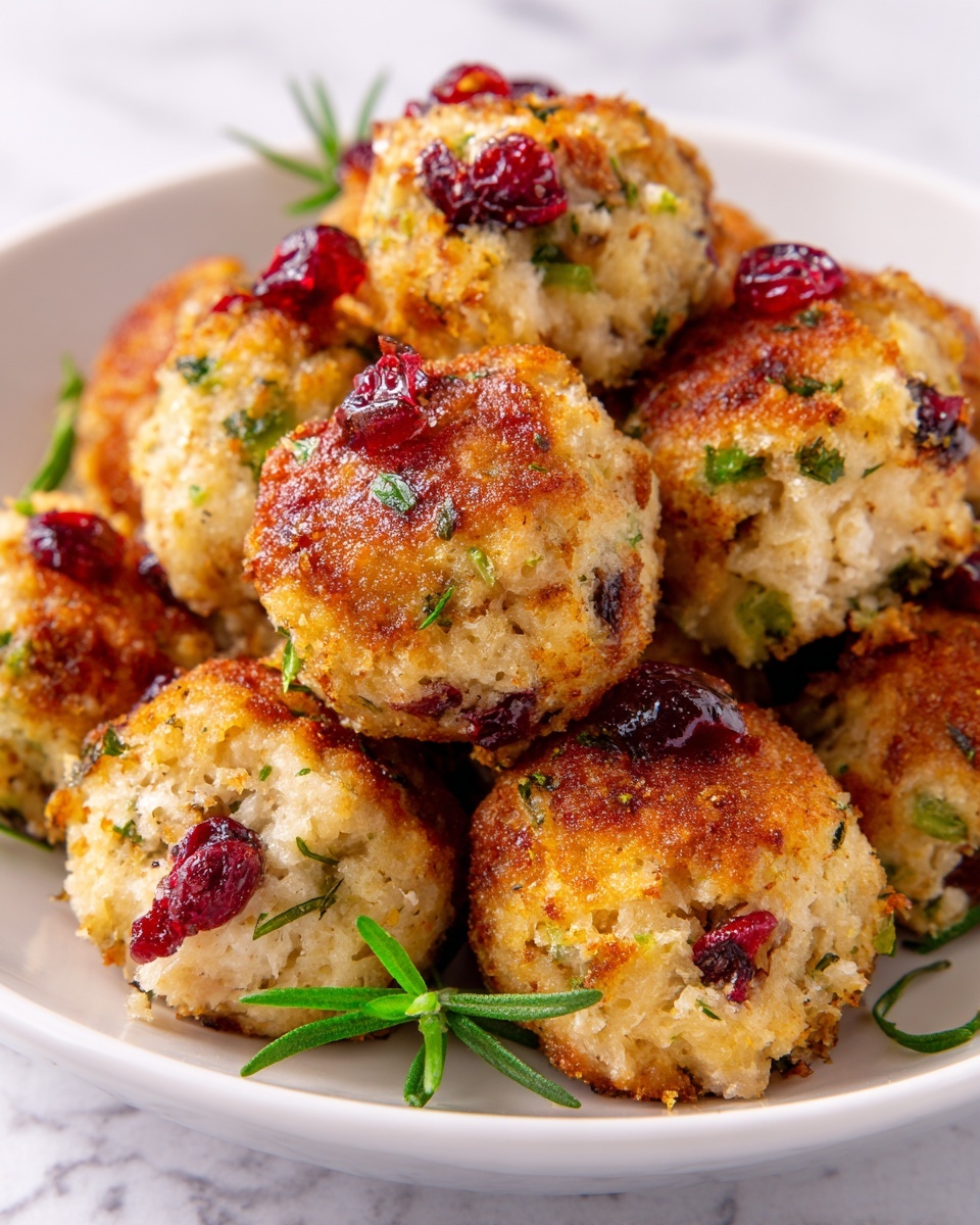 Cranberry Turkey Stuffing Balls Recipe - Recipe Image