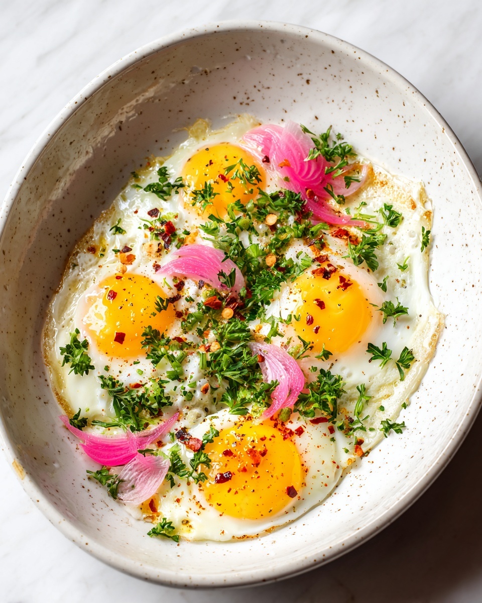 Turkish Eggs with Garlic Yogurt and Spiced Olive Oil Recipe - Recipe Image
