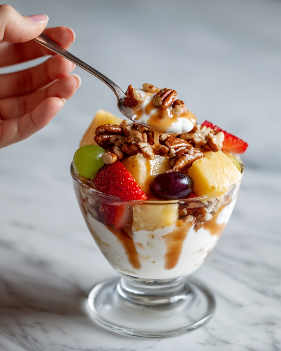 Caramel Crunch Cheesecake Fruit Salad Recipe - Recipe Image