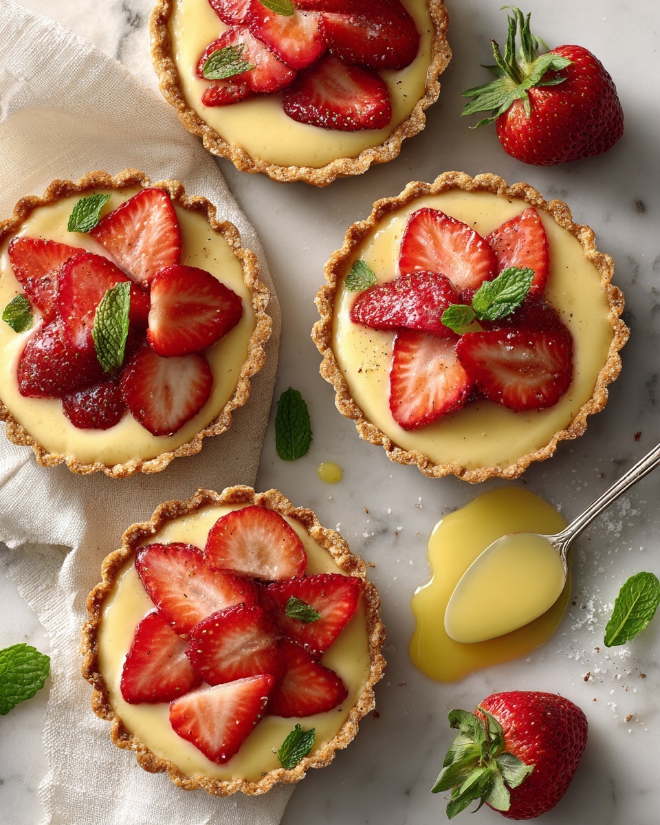 Strawberry Honey Custard Tarts with Lemon Curd Recipe - Recipe Image