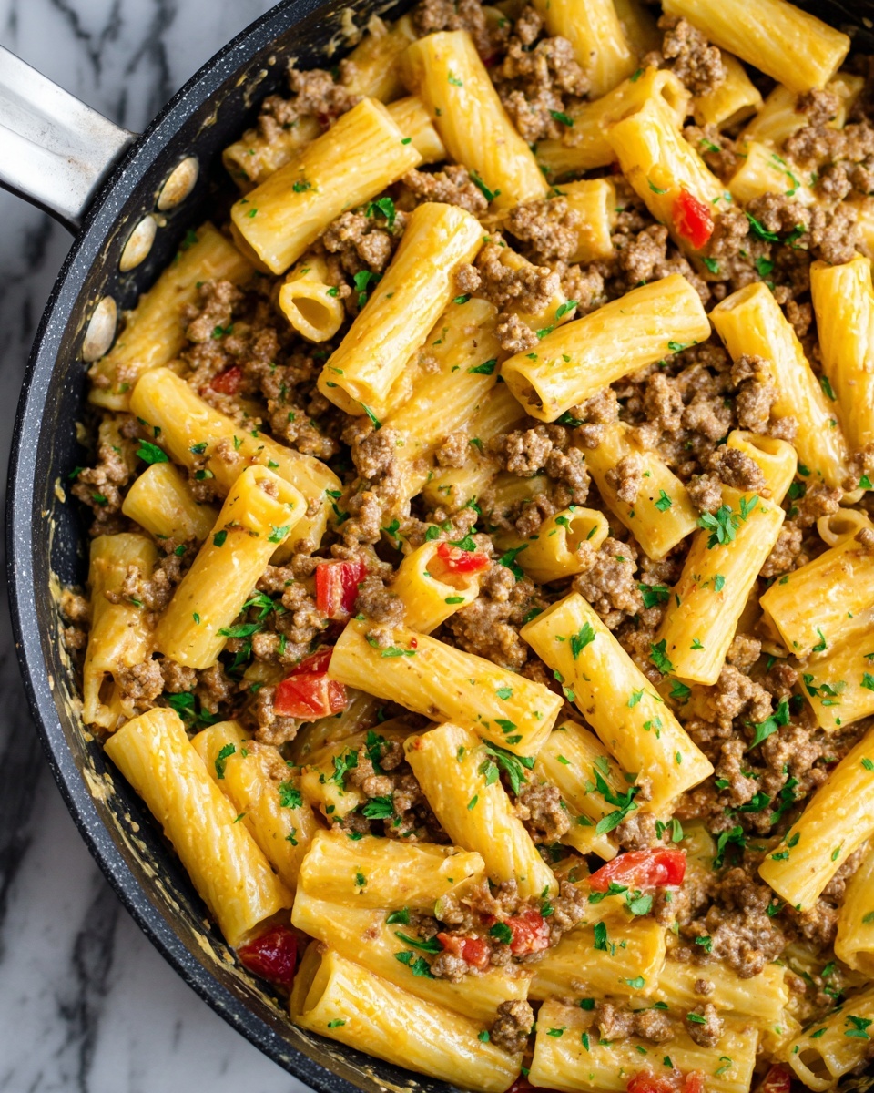 Rotel Pasta with Cheese and Ground Meat Recipe - Recipe Image