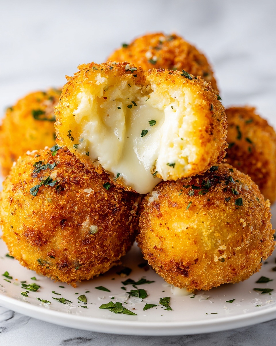 Cheesy Italian Arancini Balls Recipe - Recipe Image