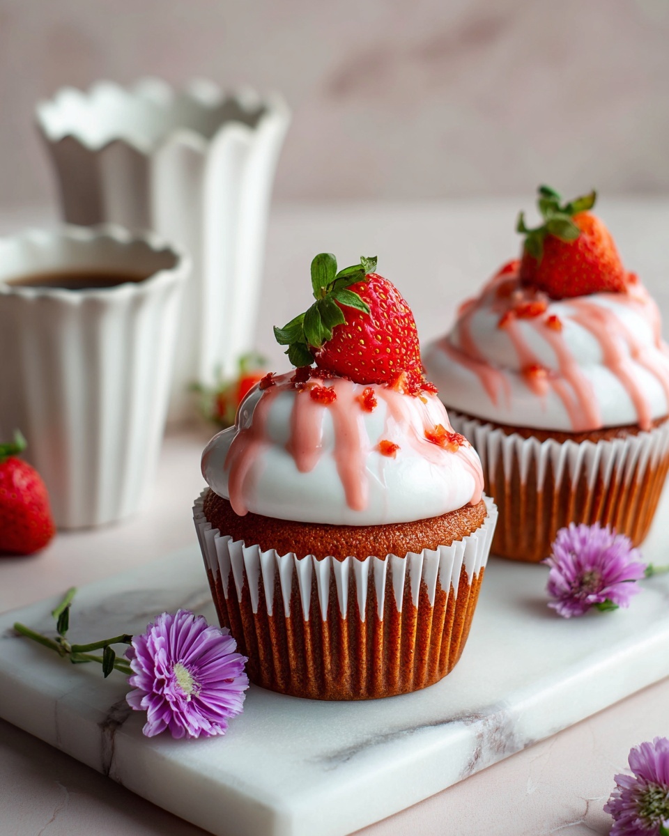 Real Strawberry Cupcakes Recipe - Recipe Image