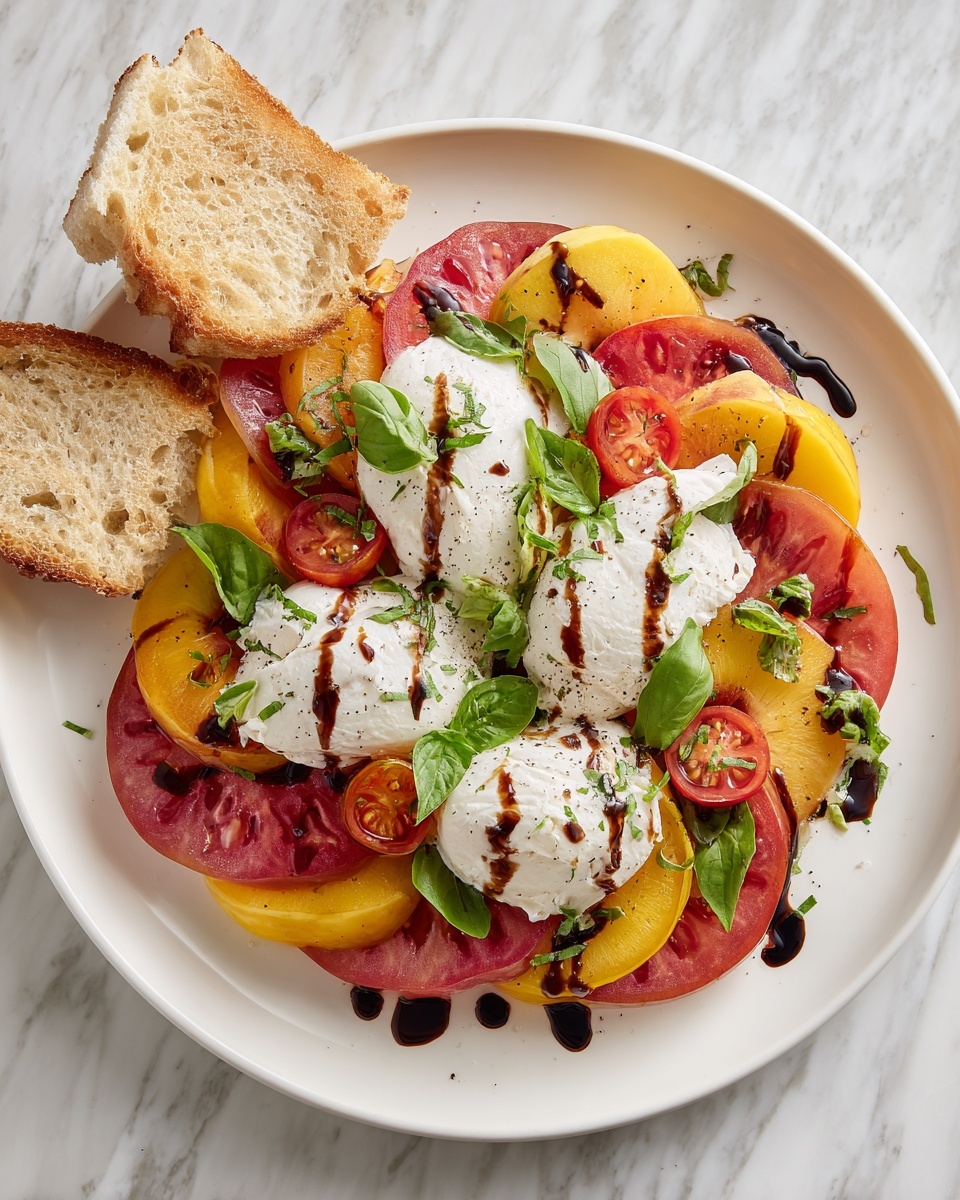 Peach Burrata Salad Recipe - Recipe Image