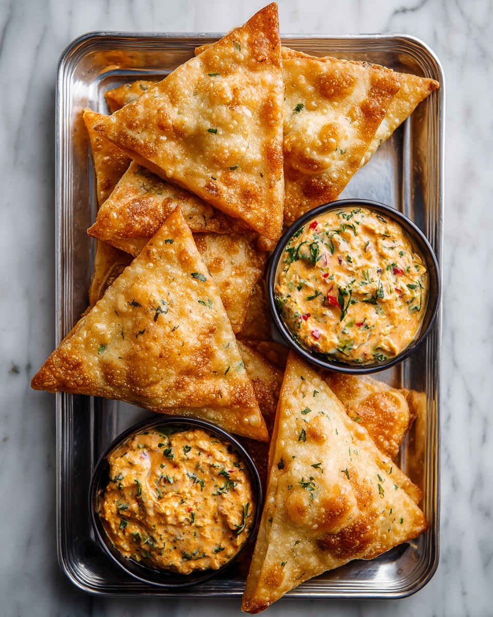 Nacho Triangles with Salsa-Ranch Dipping Sauce Recipe - Recipe Image