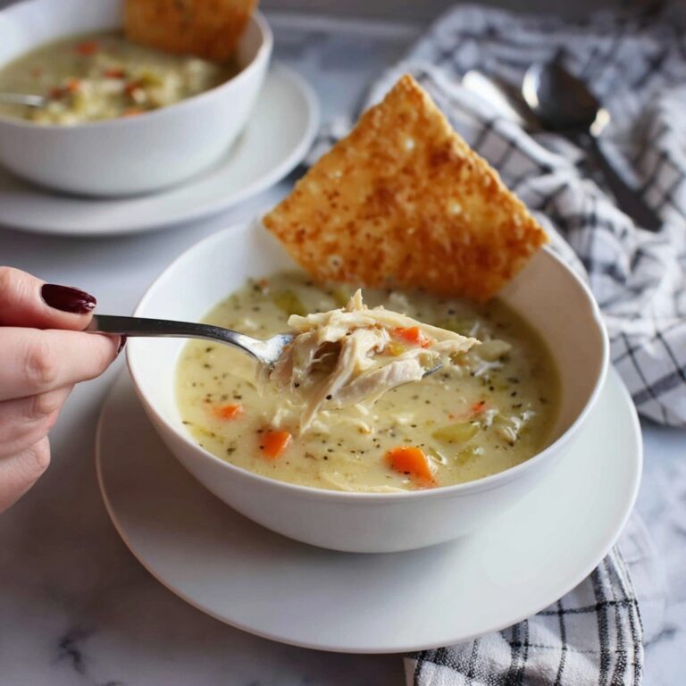 Chicken Pot Pie Soup with Cheddar Parsley Crust Dippers Recipe