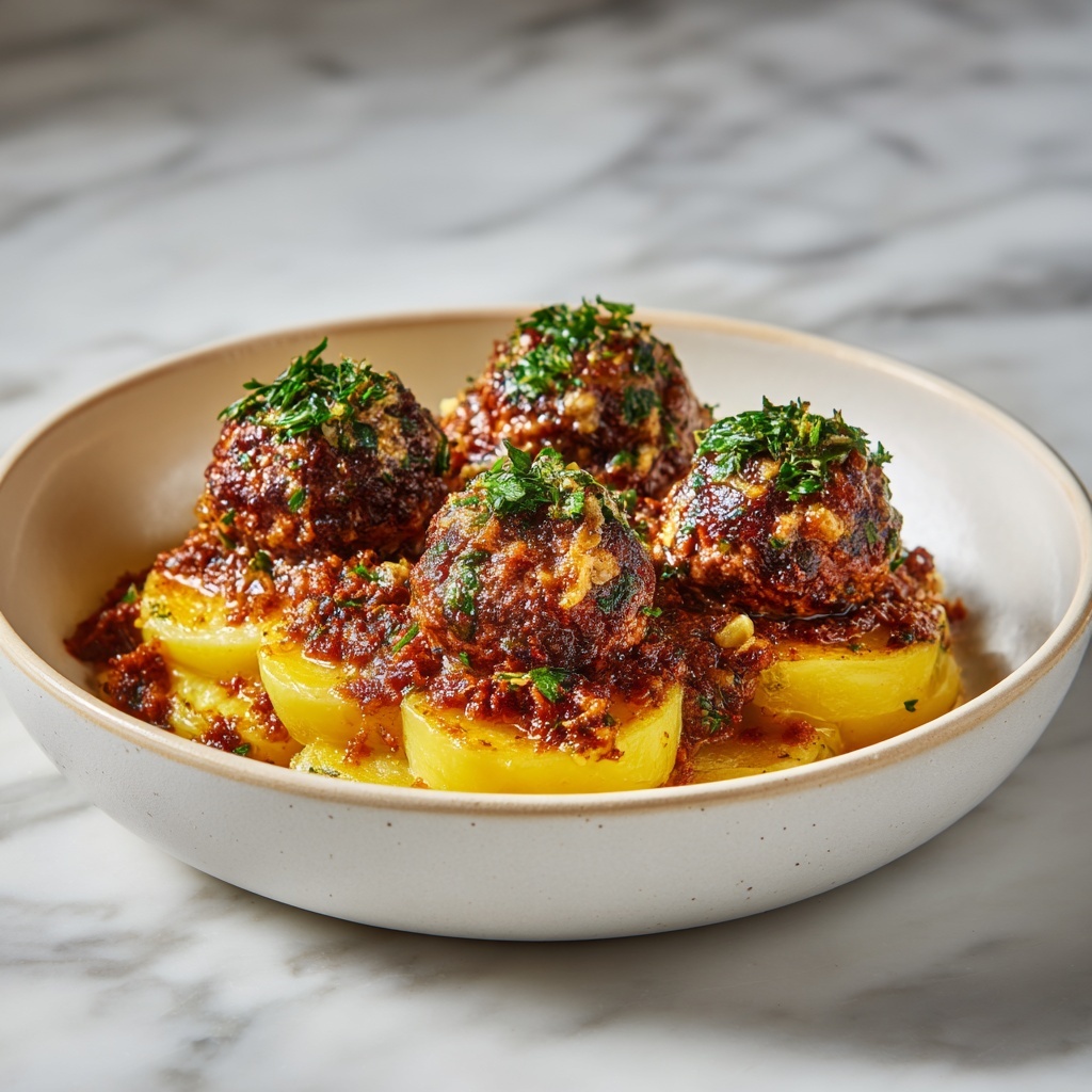 Garlic Parmesan Beef Chops with Cheesy Scalloped Potatoes Recipe - Recipe Image