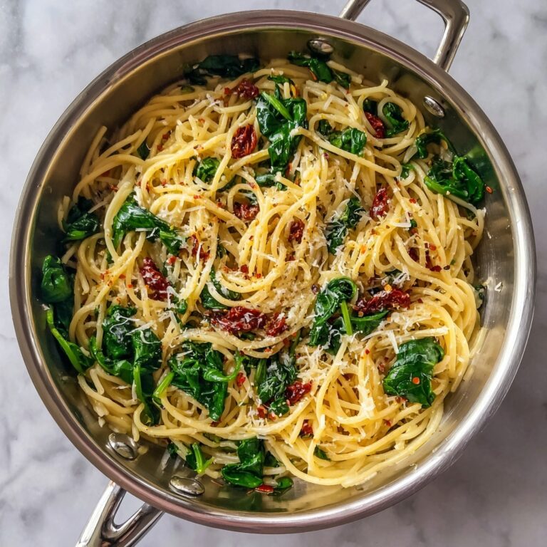 Spaghetti & Spinach with Sun-Dried Tomato Cream Sauce Recipe