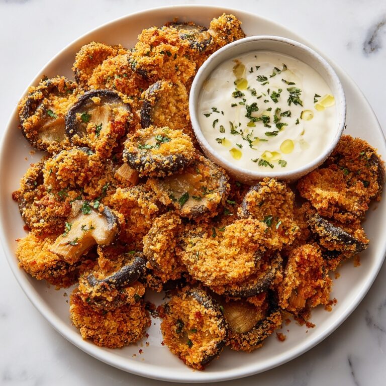 Fried Sliced Mushrooms with Ranch Dipping Sauce Recipe