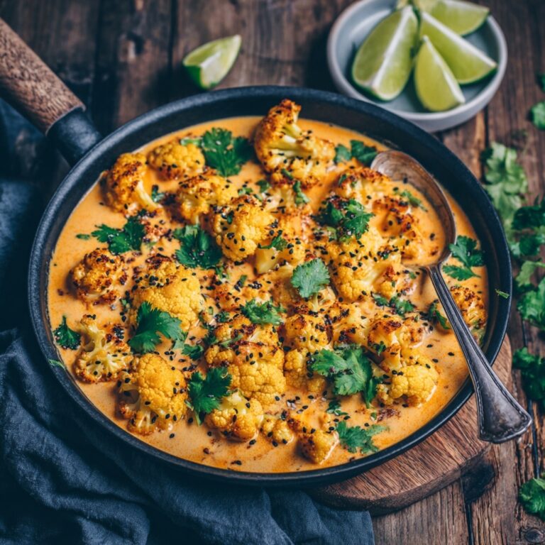 Spice-Roasted Cauliflower in Coconut Tomato Sauce with Lentils Recipe