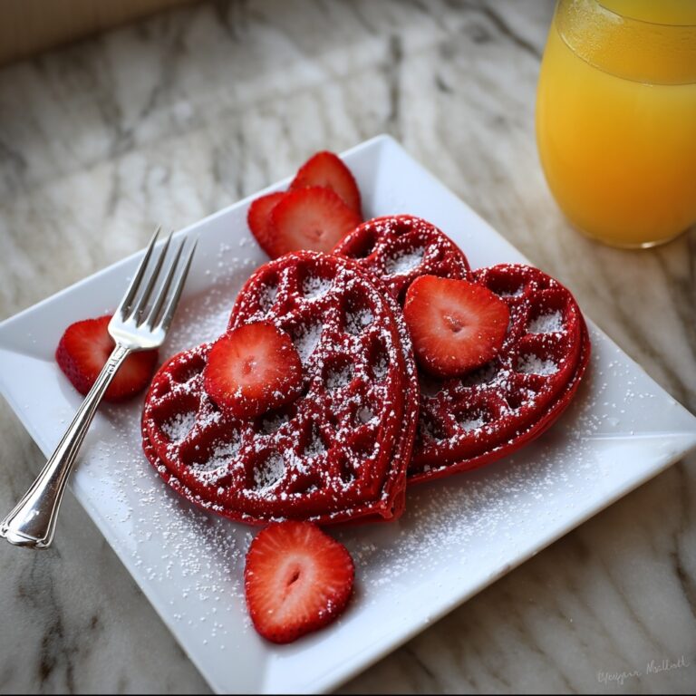 Heart-Shaped Red Velvet Waffles Recipe