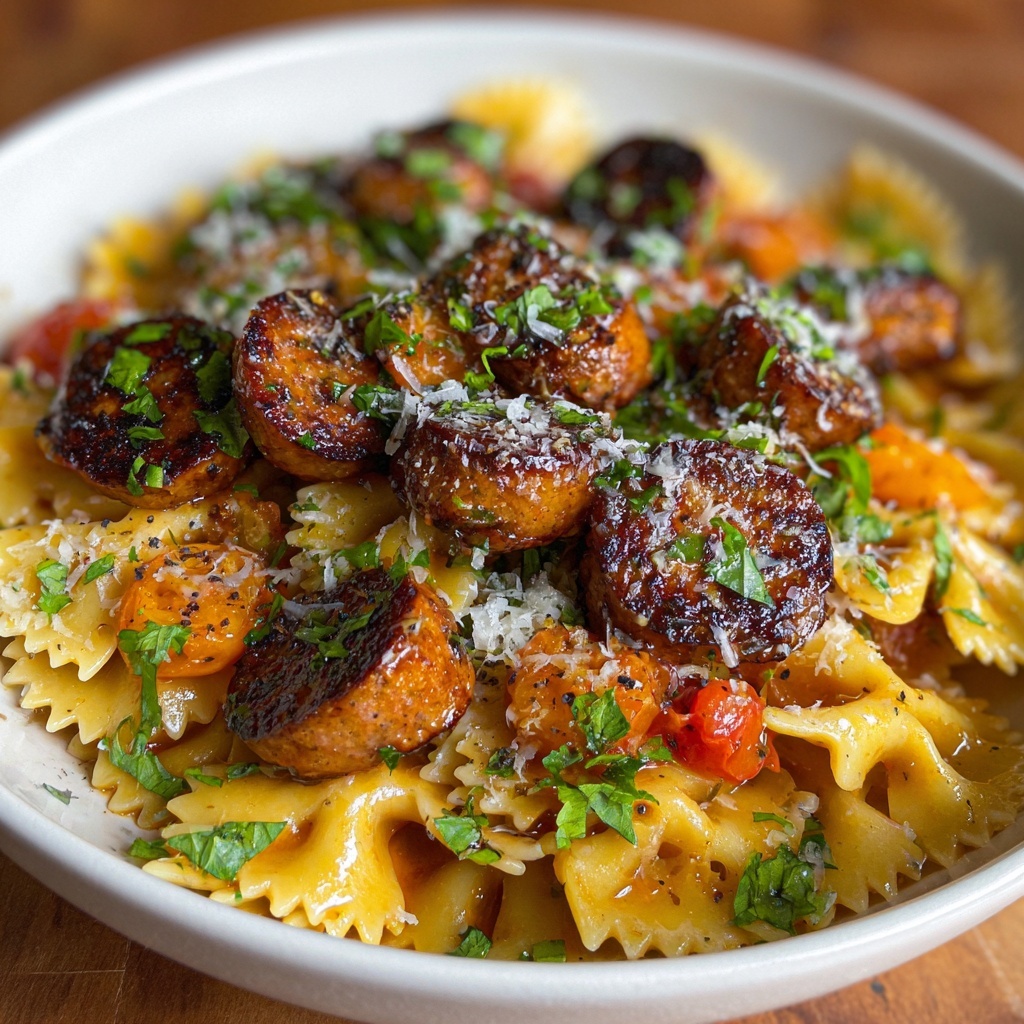 Italian Sausage Bow Tie Pasta Recipe - Recipe Image