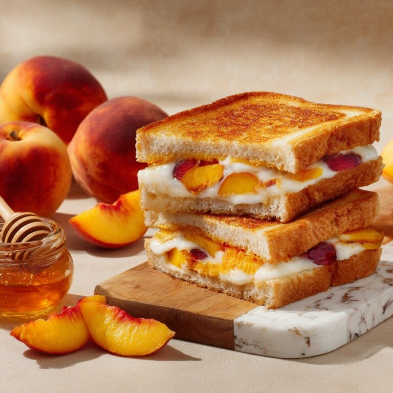 Honey Peach White Cheddar Grilled Cheese Recipe