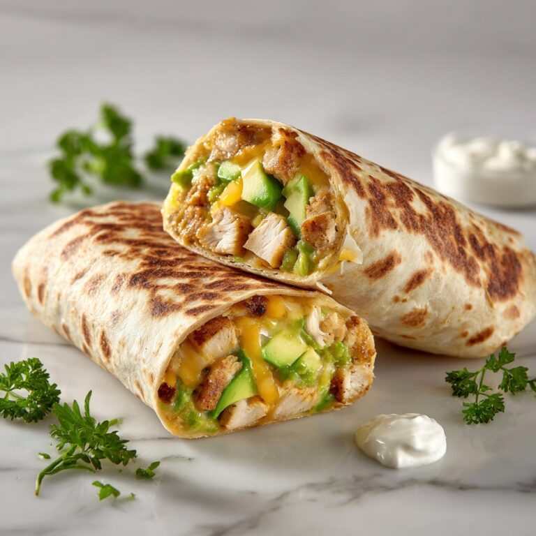 Spicy Cheesy Garlic Chicken Avocado Wraps Recipe