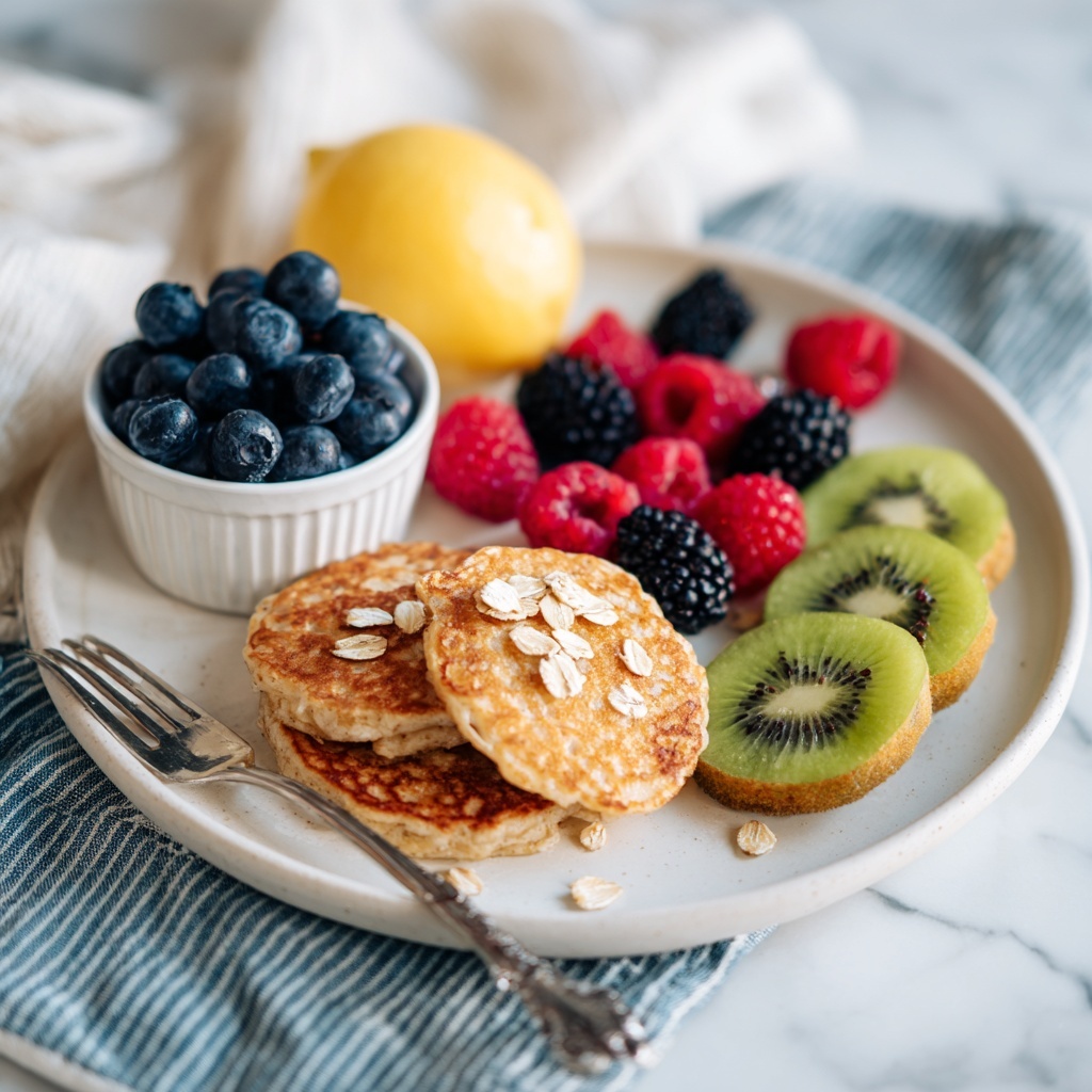 Oatmeal Pancakes with Fresh Fruit Recipe - Recipe Image