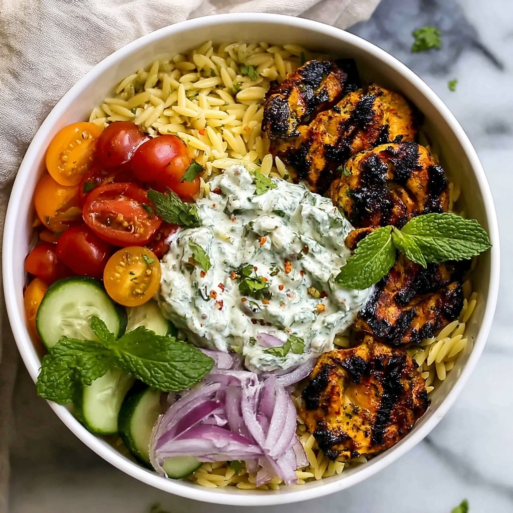 Greek Chicken Orzo Power Bowls Recipe - Recipe Image