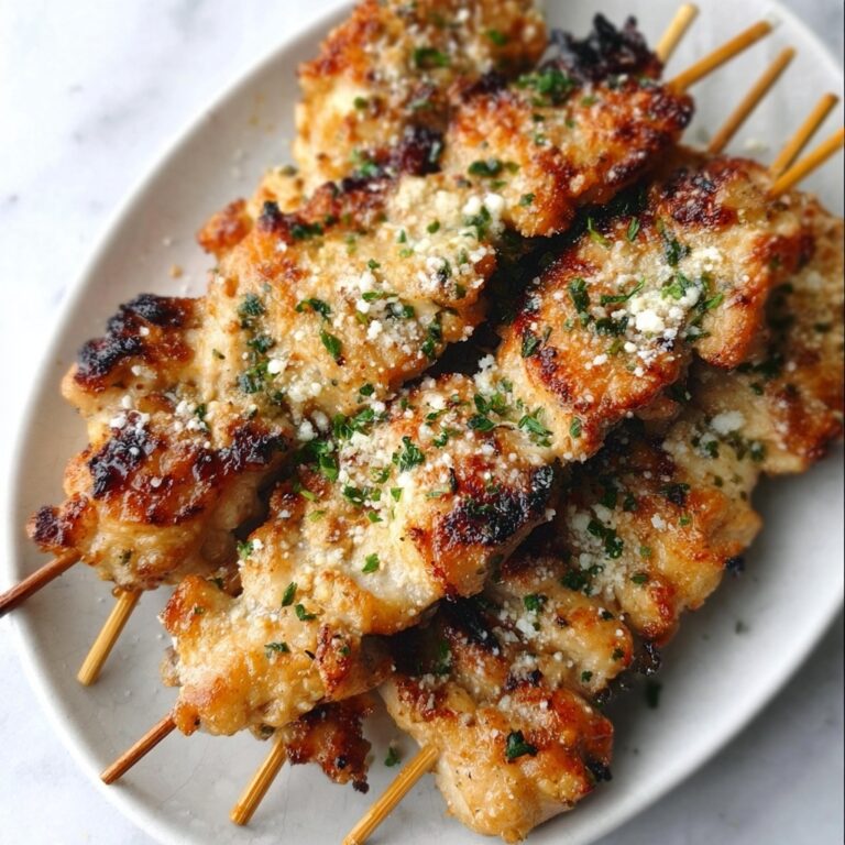 Air Fryer Garlic Parmesan Chicken Skewers Recipe