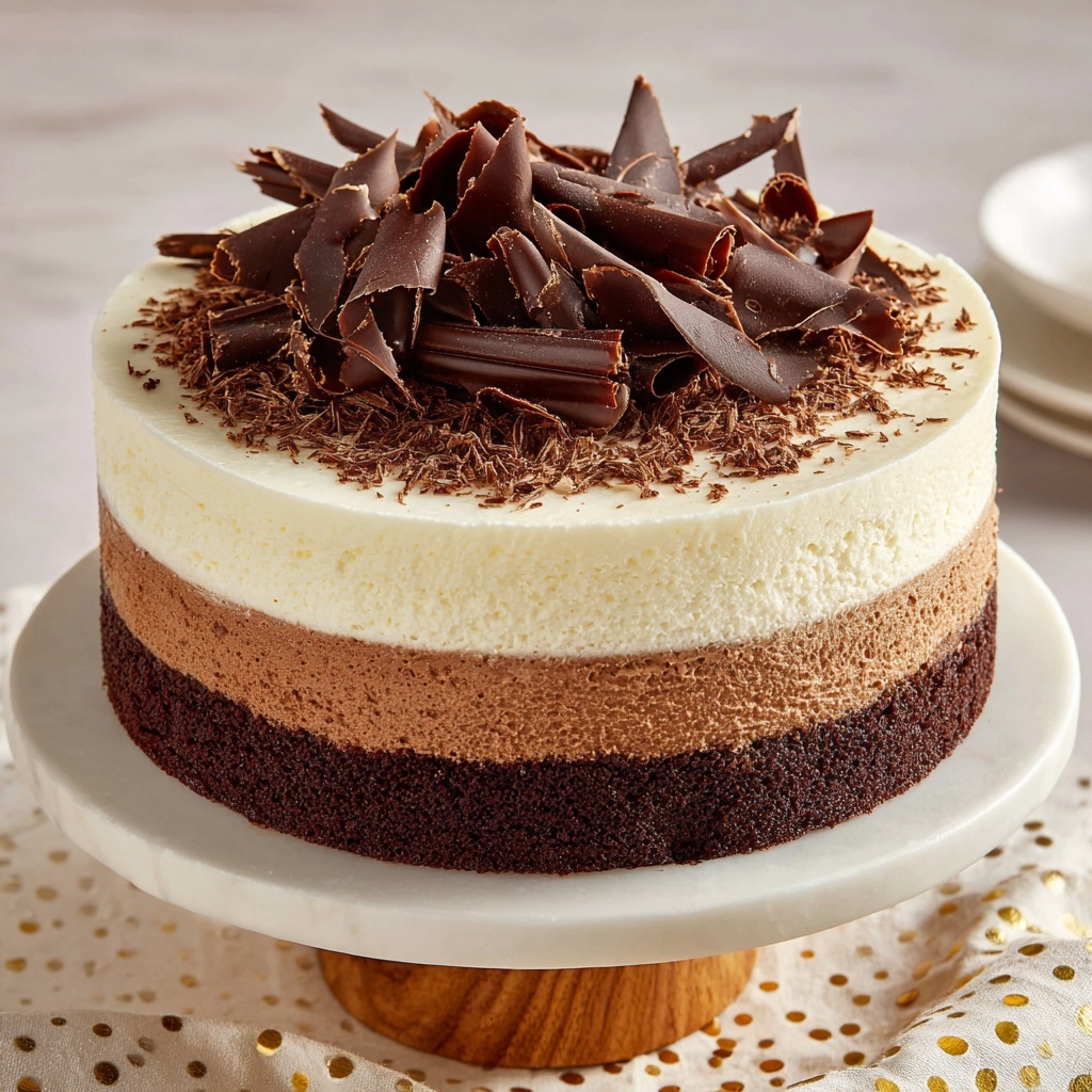 Triple Chocolate Mousse Cake Recipe - Recipe Image