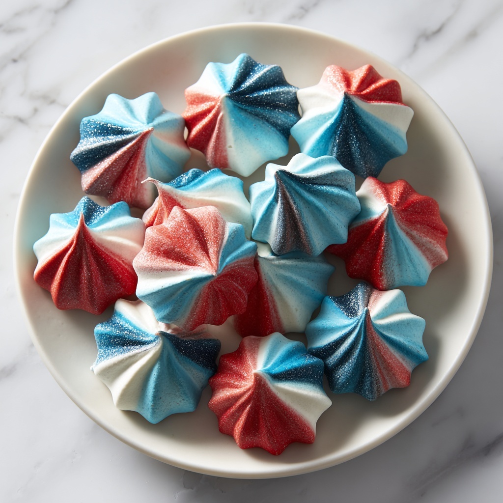 Patriotic Meringue Kisses Recipe - Recipe Image