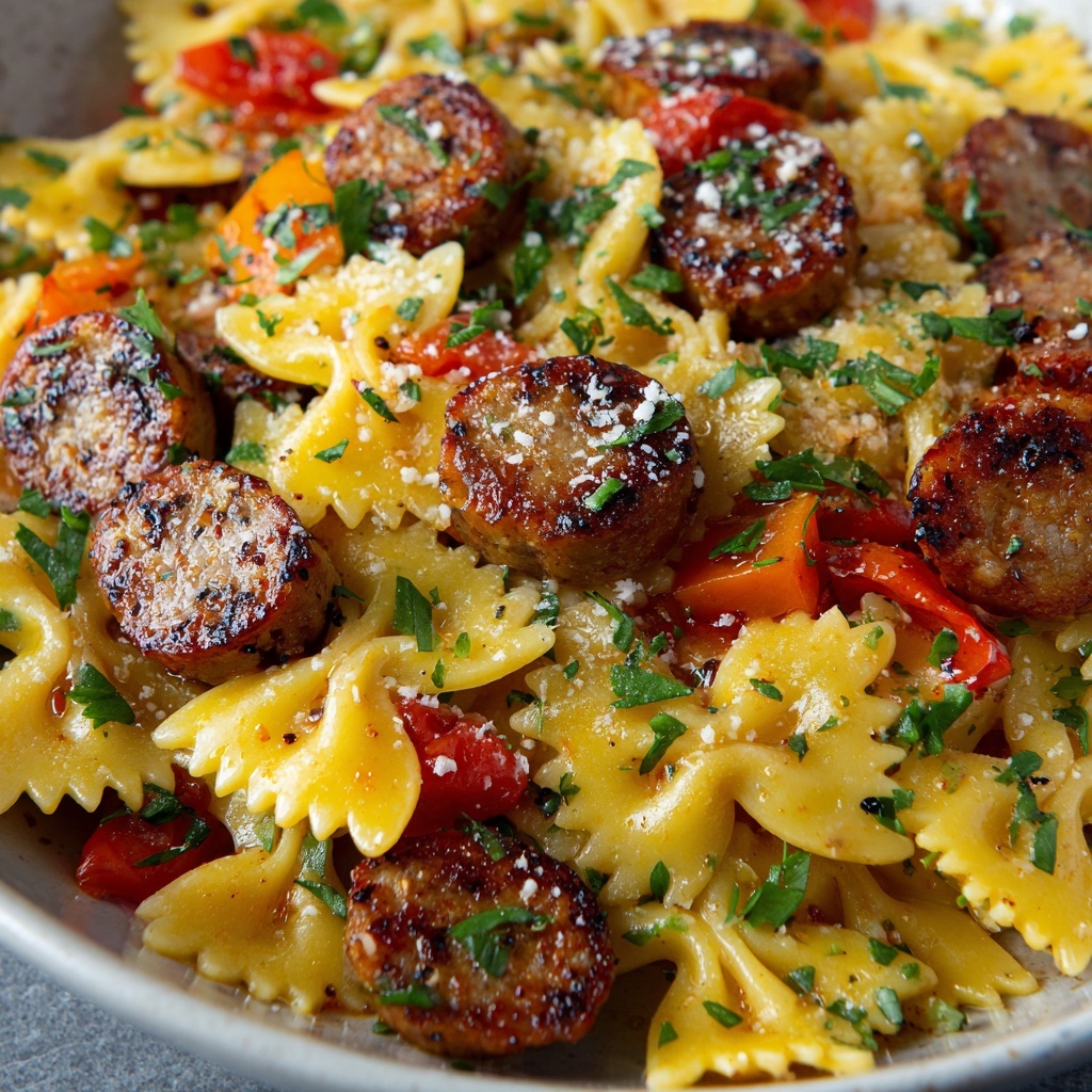 Italian Sausage Bow Tie Pasta Recipe - Recipe Image