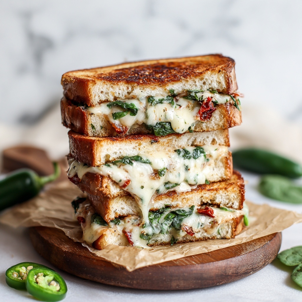 Feta Grilled Cheese Sandwich with Spinach Recipe - Recipe Image