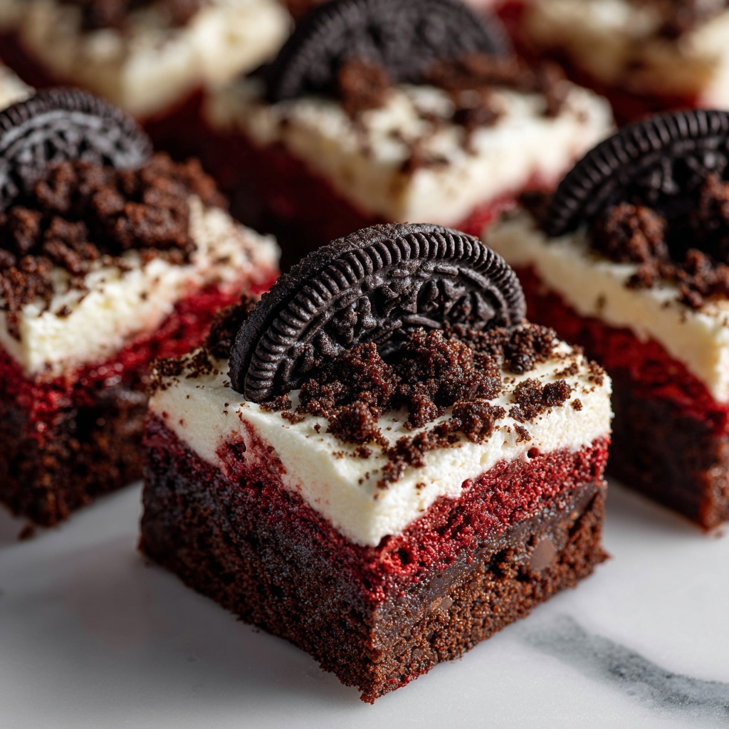 Cookies & Cream Red Velvet Brownies Recipe - Recipe Image