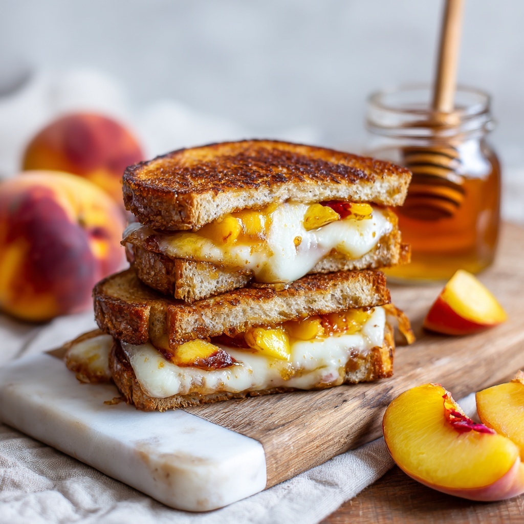 Honey Peach White Cheddar Grilled Cheese Recipe - Recipe Image