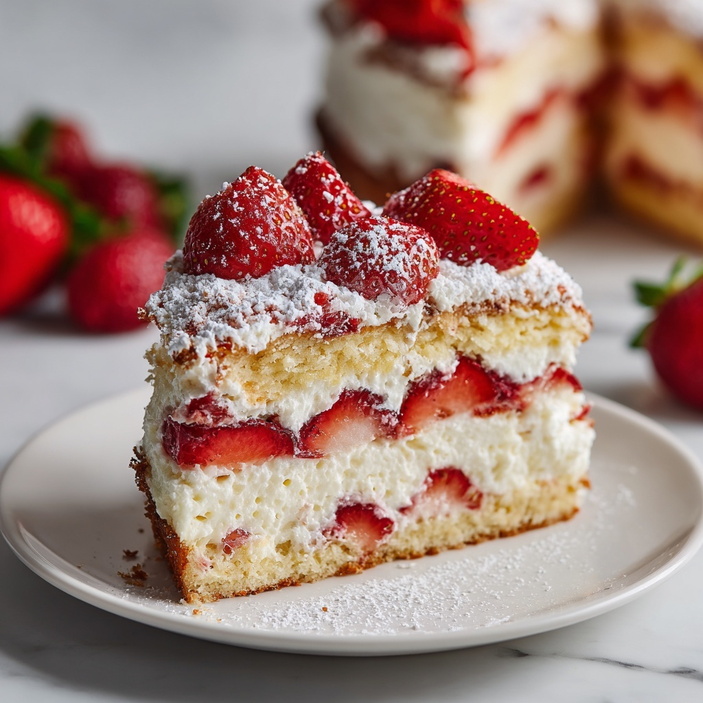French Strawberry Cake Recipe - Recipe Image